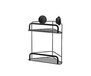 Croydex Stick 'n' Lock Panier d'angle à 2 Niveaux Noir Mat