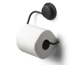 Croydex Stick 'n' Lock Porte-Rouleau de Papier Toilette Noir Mat