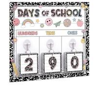 Crtiin Carnet de composition - Affiches de tableau d'affichage - Décoration de rentrée scolaire - Calendrier des jours scolaires - Tableau d'affichage avec cartes numérotées pour mur - Décoration
