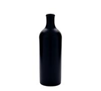 Cruche en grès de 750 ml, noire, ouverture : bouchon en liège