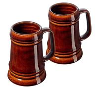 Cruche, grès, design ergonomique, marron