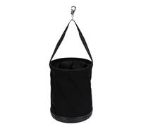 Cryfokt 2Pcs Sac à Outils Seau Toile 12Pouces 150Lb Robuste | Coutures renforcées, utilisation sur chantier, sangle latérale étendue, fixation par clip métallique.