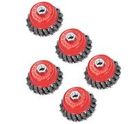 Cryfokt 5 Pièces Brosse Métallique en Tasse, Polyvalente Toronnée pour
