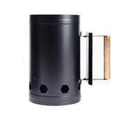 Cryfokt Allumeur de Cheminée BBQ, Conception à Isolation Thermique (BLACK) | Haute efficacité, plaque isolante épaissie, manche en bois, barbecue au charbon de bois, Camping