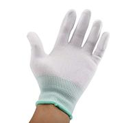 Cryfokt Antidérapants Antistatiques, Confortables, Enduits de PU pour les Travailleurs électroniques, en Nylon, Taille S M L, 1 Paire (Moyen (surjet vert))
