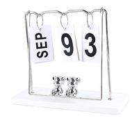 Cryfokt Calendrier Perpétuel Réutilisable avec Motif Petit Ours Décoration de Bureau Amusante et Fonctionnelle pour un Usage Quotidien 1 unité (Balançoire blanche)