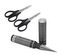 Cryfokt Ciseaux Incurvés Universels RC et Perforateur, Outils de Coupe Durables Antidérapants pour Modèles RC en Acier en Aluminium 2 Unités (BLACK)