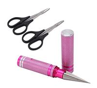 Cryfokt Ciseaux Incurvés Universels RC et Perforateur, Outils de Coupe Durables Antidérapants pour Modèles RC en Acier en Aluminium 2 Unités (PINK)