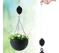 Cryfokt Crochet de Suspension Rétractable, Poulie Réglable pour Plantes en Pot, Paniers Suspendus de Jardin de Balcon, capacité Maximale de 25kg, ABS 160cm