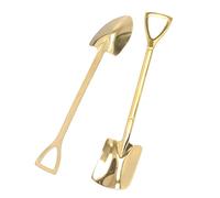 Cryfokt Cuillères à Pelle en Acier Inoxydable, 2 Pièces, Cuillères à Dessert Ergonomiques Brillantes et Durables pour Crème Glacée et Gâteau (Ensemble d'or [Boîte noire])