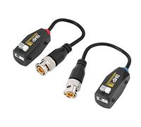 Cryfokt Émetteur Balun Vidéo Passif Haute Définition 8MP pour Systèmes de Vidéosurveillance Double Blindage ABS 2 Pièces