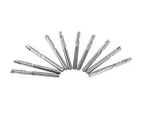 Cryfokt Fraises en Carbure de Tungstène, 10 Pièces, Embouts à Cannelure Unique de 3.175mm pour la Coupe du Bois Acrylique PVC MDF