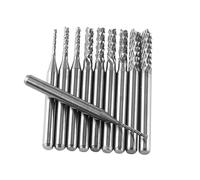 Cryfokt Fraises en Carbure de Tungstène, Outils de Coupe Tranchants pour Graver des Circuits Imprimés, Plastiques, Acier Inoxydable, Tige de 3.175mm, 10 Pièces