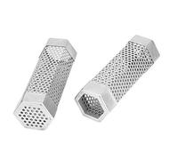 Cryfokt Générateur de Fumée de Granulés D'acier Inoxydable de Tube de Fumeur de BBQ de 2 Pièces pour des Accessoires de Fumeur de Gril 6in Durables Résistants à la Chaleur (#2)