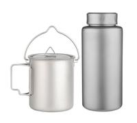 Cryfokt Gourde à café en Titane étanche 750 Ml pour Usage Extérieur (1L | Ultraléger, peu encombrant, parfait pour la randonnée, matériau idéal, facile à transporter