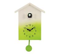Cryfokt Horloge à Coucou avec D'adorables Voix d'oiseaux, Design Moderne, Horloge Murale à Carillon à Piles, pour Bureau D'étude, Salon (Green)