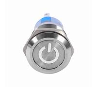 Cryfokt Interrupteur D'alimentation à Bouton-poussoir à Verrouillage Automatique en Acier Inoxydable étanche à LED pour Usage Industriel 19 Mm 12 V-24 V - Interrupteur à Bouton de Verrouillage (WHITE)