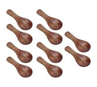 Cryfokt Lot de 10 Petites Cuillères en Bois Faites à la Main pour Mélanger le Miel, la Confiture, le Sel, le Sucre, pour les Amateurs de Cuisine
