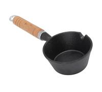 Cryfokt Mini Batterie de Cuisine en Fonte pour une Cuisson Saine Huile, Chauffage Uniforme, Chauffage Rapide pour la Cuisine Domestique, Petite Taille, Comprend une Poignée en Bois Massif (11 * 5cm)
