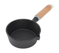 Cryfokt Mini Batterie de Cuisine en Fonte pour une Cuisson Saine Huile, Chauffage Uniforme, Chauffage Rapide pour la Cuisine Domestique, Petite Taille, Comprend une Poignée en Bois Massif (13 * 5cm)