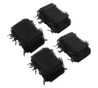 Cryfokt Mini Sacs en Organza avec Cordon de Serrage, 200 Pièces, pour Cadeaux Artisanaux et Décorations de Mariage, Matériau en Maille Transparente (BLACK)