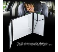 Cryfokt Miroir de Maquillage pour Pare-soleil de Voiture, Grand Miroir Pliable avec Rétroviseurs Latéraux Réglables pour le Maquillage en Voiture