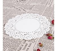 Cryfokt Napperons Jetables en Papier Absorbant l'huile, Revêtement de Cuisson Antiadhésif Double Face, Papier Parchemin de qualité Alimentaire avec Conception en Dentelle à Lisse pour Moule à Gâteau,