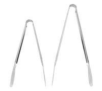Cryfokt Pinces de Cuisine Pinces à Gâteau Ergonomiques Résistantes à la Chaleur pour Servir des Aliments Griller 12 Pouces Argent 2 Unités