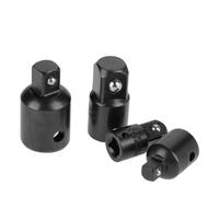 Cryfokt Réducteurs de Douilles en Acier au Chrome Vanadium, 4 Pièces, Résistants à la Corrosion et Durables pour les Amateurs de Bricolage, Jeu D'adaptateurs de clé 1/4" 3/8" 1/2" (BLACK)