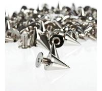 Cryfokt Rivets Métalliques en Forme de Cône argenté, Goujons pour Bricolage, Réparation et Décoration Artisanales, 100 Pièces pour Ceintures, Vestes, Artisanat du Cuir (Métal 2)