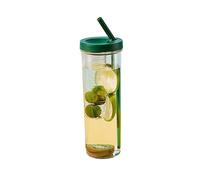 Cryfokt Tasse de Paille de 700 ML, Bouteille d'eau en Plastique Transparente, Gobelet à Jus Réutilisable, Tasse à café glacé, Bouteille d'eau de Séparation Sèche et Humide pour L'école