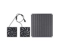 Cryfokt Ventilateur D'extraction Solaire, 25 W 3200 TR/Min IPX7 étanche à l'eau, Kit Double Ventilateur avec Ventilation de Refroidissement Efficace, D'extraction à én