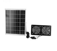 Cryfokt Ventilateur D'extraction Solaire à Double Ventilateur, Panneau Solaire 30 W, 2 200 TR/Min, 177 CFM, étanche IP65, Commande à Double Interrupteur, pour Poulailler, Hangar,