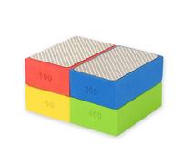 Crynvor 4 Pièces Cale a Poncer, Eponge Carreleur, Eponge Abrasive, Tampon Polissage, Eponge Poncage, Tampons de Polissage de Main de Diamant, Sanding Sponge, pour Verre Granité, Diamant, Carrelage