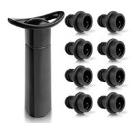 Crynvor Pompe a Vide avec 8 Bouchon Bouteille Vin, Pompes à Vacu Manuelle, Wine Dispenser, Distributeur, Accessoire Vin, pour Éliminer L'Air et Conservation Vin