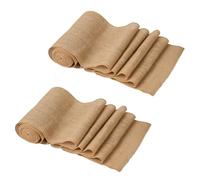 Cryofu Lot de 2 chemins de table en toile de jute - 10 m x 30 cm - Rouleau de table pour mariage vintage rustique