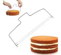 Cryptisg Coupe Gâteau avec 2 Fil, 32cm Couteau à Gâteau en Acier Inoxydable | Coupe Gateau Double Fil de Réglable, Trancheur Outil Pâtisserie Facilement à Nettoyer pour Couche de Gâteaux Homogène