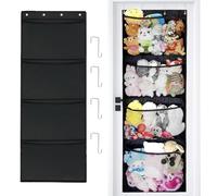 Cryptisg Rangement Suspendu, Rangement Suspendu pour Peluches avec 4 Poches, Robuste et Durable Range Peluche Enfant, Filet Peluches à Suspendre de Haute Qualité et D'une Finition Exquise, pour Salle