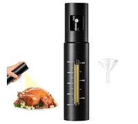 Cryptisg Spray Huile Cuisine Bouteille 100 ml, Pulverisateur Huile Cuisine | Pulvérisateur Alimentaire Rechargeable, Sans BPA, Idéal pour Friteuse, Vinaigre et Huile, Verre et en Acier Inoxydable（Noir）