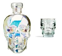 Crystal Head Vodka Aurora, 70 cl & Kikkerland KKGL06 Verres à Alcool (Verre à shot) Forme de Tête de Mort Lot de 4