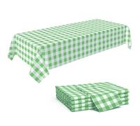 Crystal Lemon Nappe de Pique-Nique, Nappe à Carreaux, Nappe en Plastique, Nappe jetable pour fête, Nappe à Carreaux par Crystal Lemon (Vert, 4)