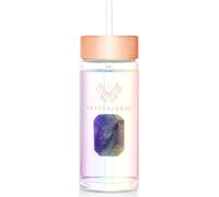 CRYSTALLOVE Bouteille d'eau en verre avec améthyste et paille, 400 ml, hologramme