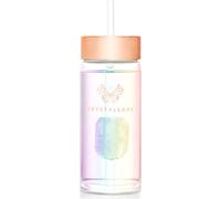 CRYSTALLOVE Bouteille d'eau en verre avec cristal de roche et paille, 400 ml - Hologramme