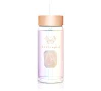 CRYSTALLOVE Bouteille d'eau en verre avec quartz rose et paille, 400 ml, hologramme