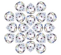 Crystalsuncatcher Lot de 20 pendentifs attrape-soleil en forme de boule de cristal transparent pour Feng Shui/divination ou décoration de mariage/maison/bureau 4,4 cm