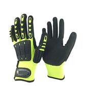 CSDASW Gants de mécanique travail sécurité gant vibration anti-impact résistant aux coupures A6 Haute résistance(L)