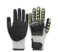 CSDASW Gants résistants aux coupures robustes de travail sécurité à l'huile vibration anti-impact Anti-coupure Absorbant les chocs mécaniques Resi Haute résistance(L)