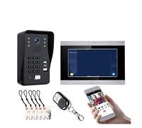 CSDASW Interphone vidéo WiFi RFID Système de téléphone Porte d'empreinte Digitale Accueil avec 7 Pouces Support Remote App Déverrouillage Vue Large