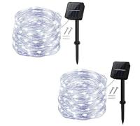 cshare Guirlande Lumineuse Solaire, Exterieur Étanche Lumières de Jardin 120 LED 2 Pack 8 Modes 12m pour Jardin, Terrasse, Cour, Maison, Arbre de Noël, Fête Party Décoration(Blanc Froid)