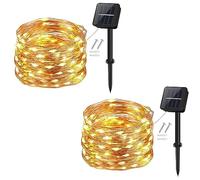 cshare Guirlande Lumineuse Solaire, Exterieur Étanche Lumières de Jardin 120 LED 2 Pack 8 Modes 12m pour Jardin, Terrasse, Cour, Maison, Arbre de Noël, Fête Party Décoration(Blanc Chaud)